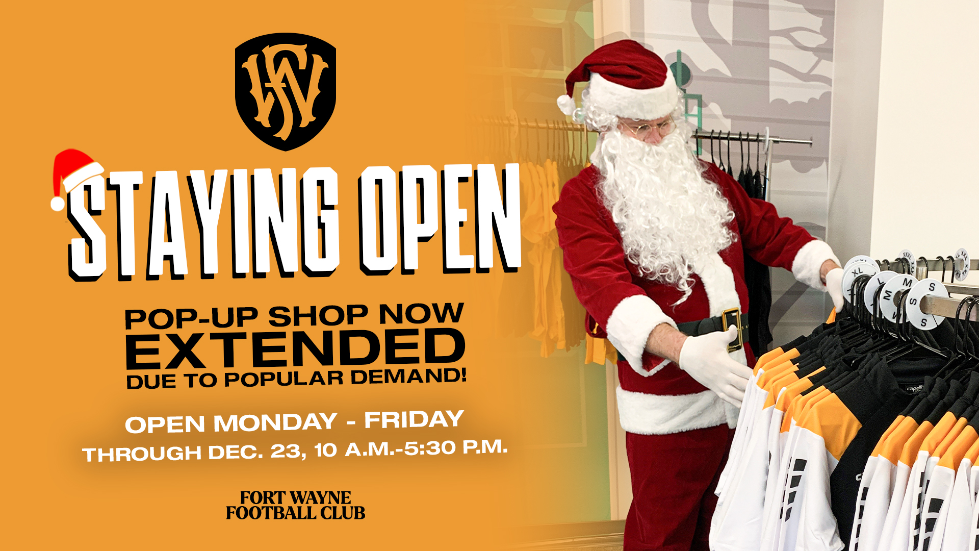 Pop-Up Shop to remain open through Dec. 23 due to high demand for club merchandise featured image