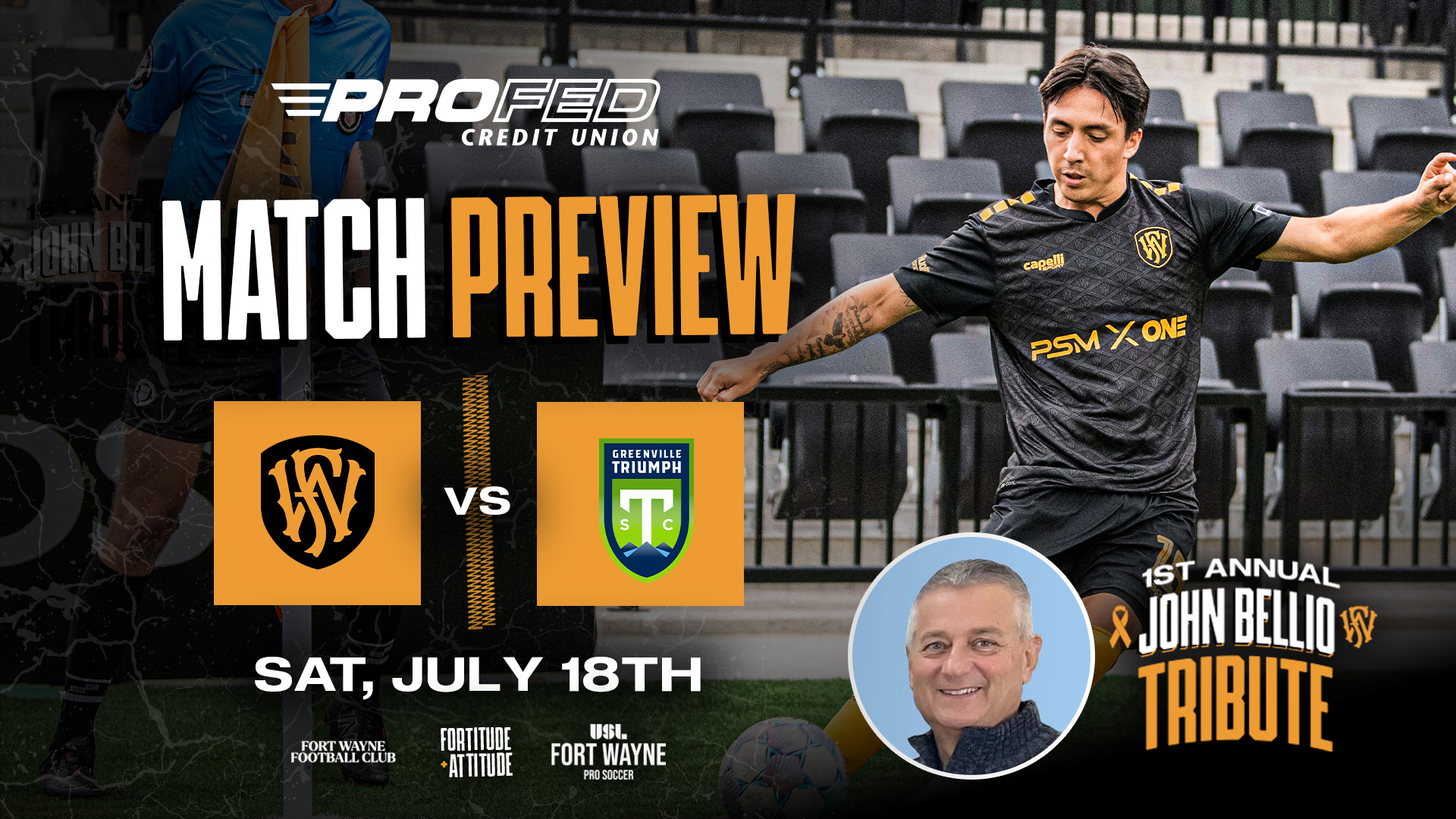Inaugural John Bellio Tribute Night on Saturday, come see the Autumn Gold & Black in a pivotal match and help combat cancer featured image