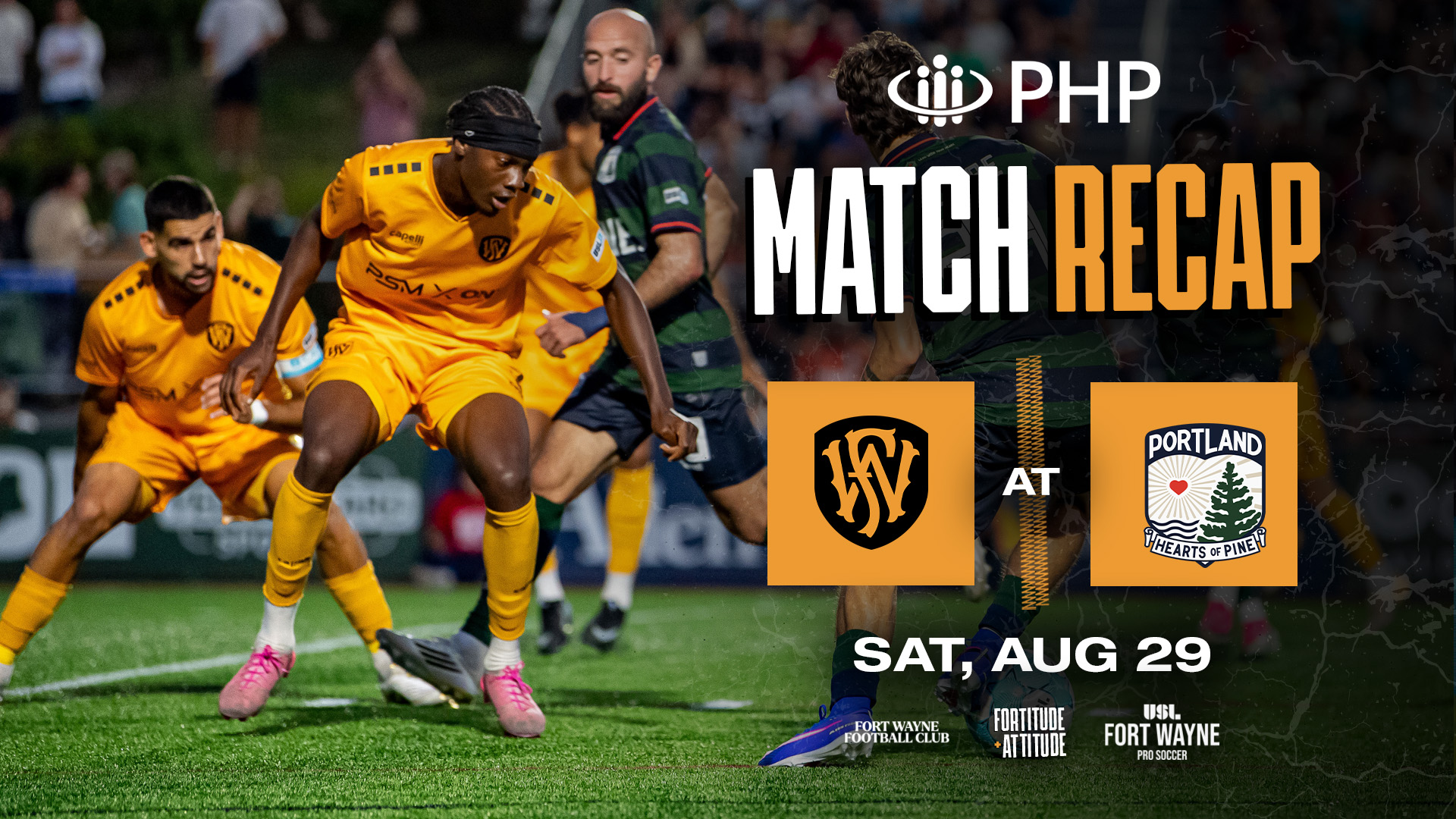 Fort Wayne FC offense erupts in 4-1 win at Portland Hearts of Pine; Taig Healy wows with 2 goals near home territory featured image
