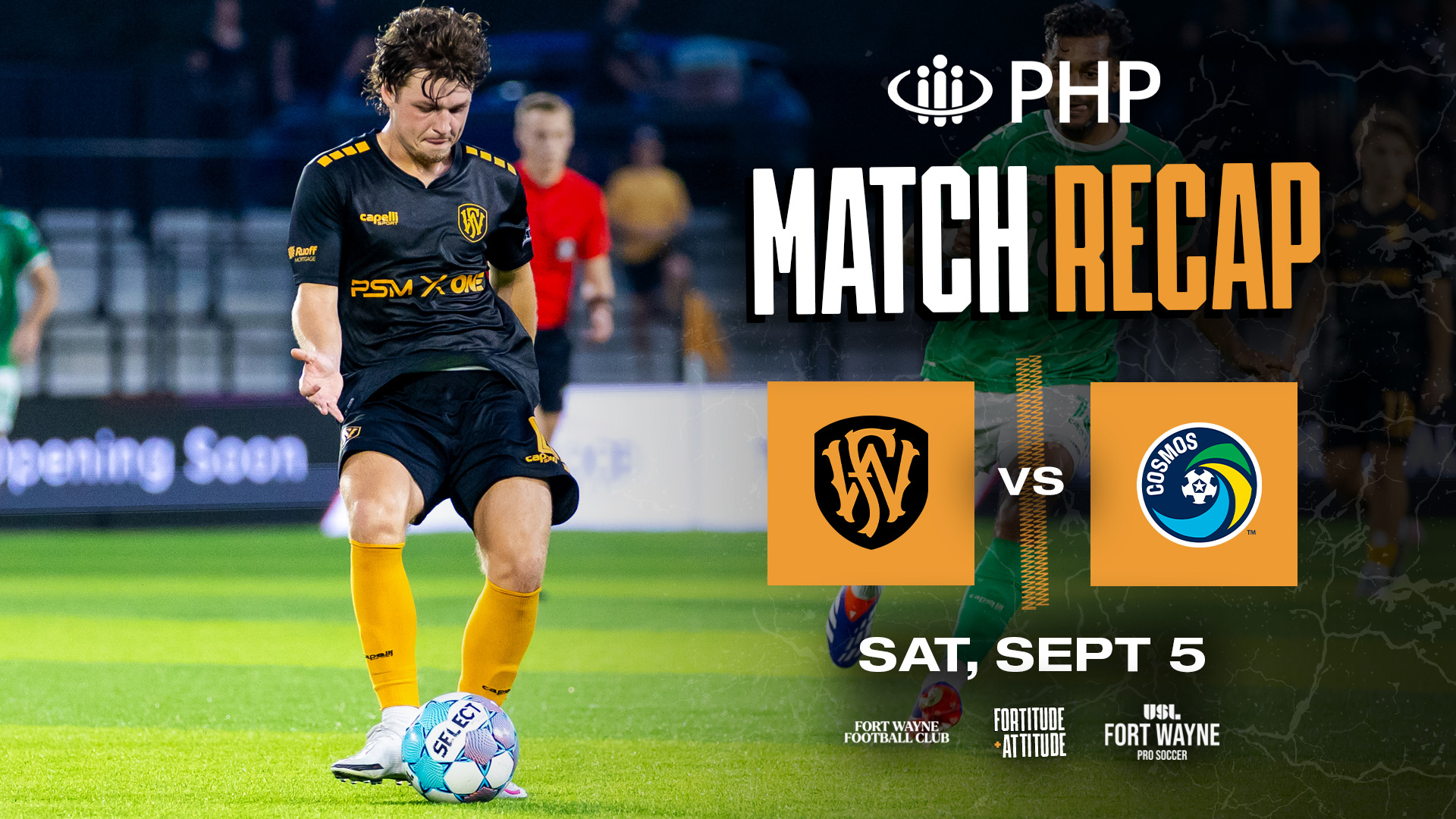 Fort Wayne Football Club gets goals from Ryan Becher and Clarence Awoudor, as 2nd largest crowd in stadium history sees 4-2 loss featured image
